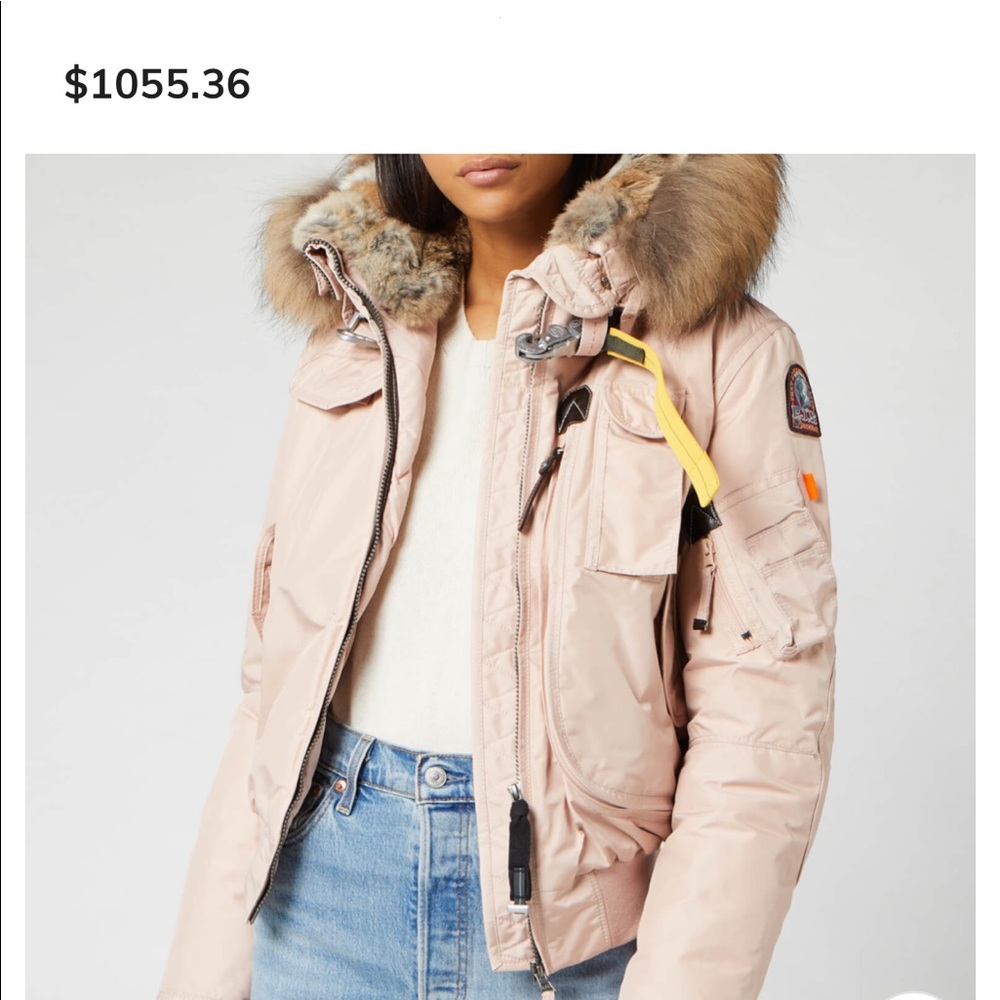 Women's Beige Fur-Trimmed Puffer Jacket